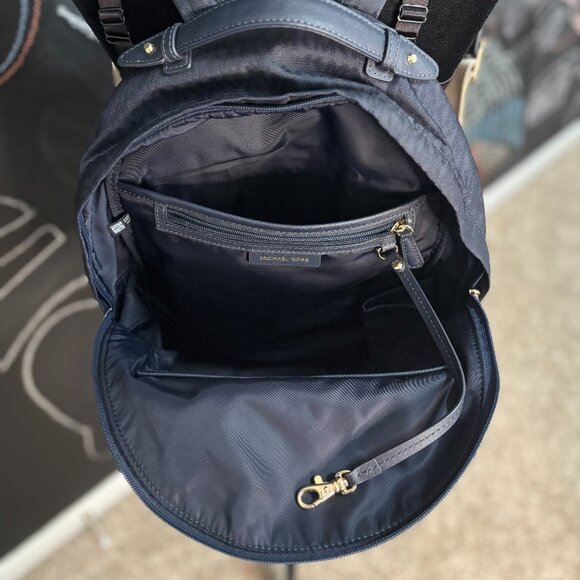 Michael Kors Nylon Backpack | Navy Signature Print | Gold Accents main image 5